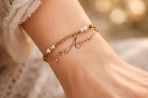 découvrez le bracelet tatouage avec initiale, un bijou bohème chic qui exprime votre style personnel avec élégance et authenticité.