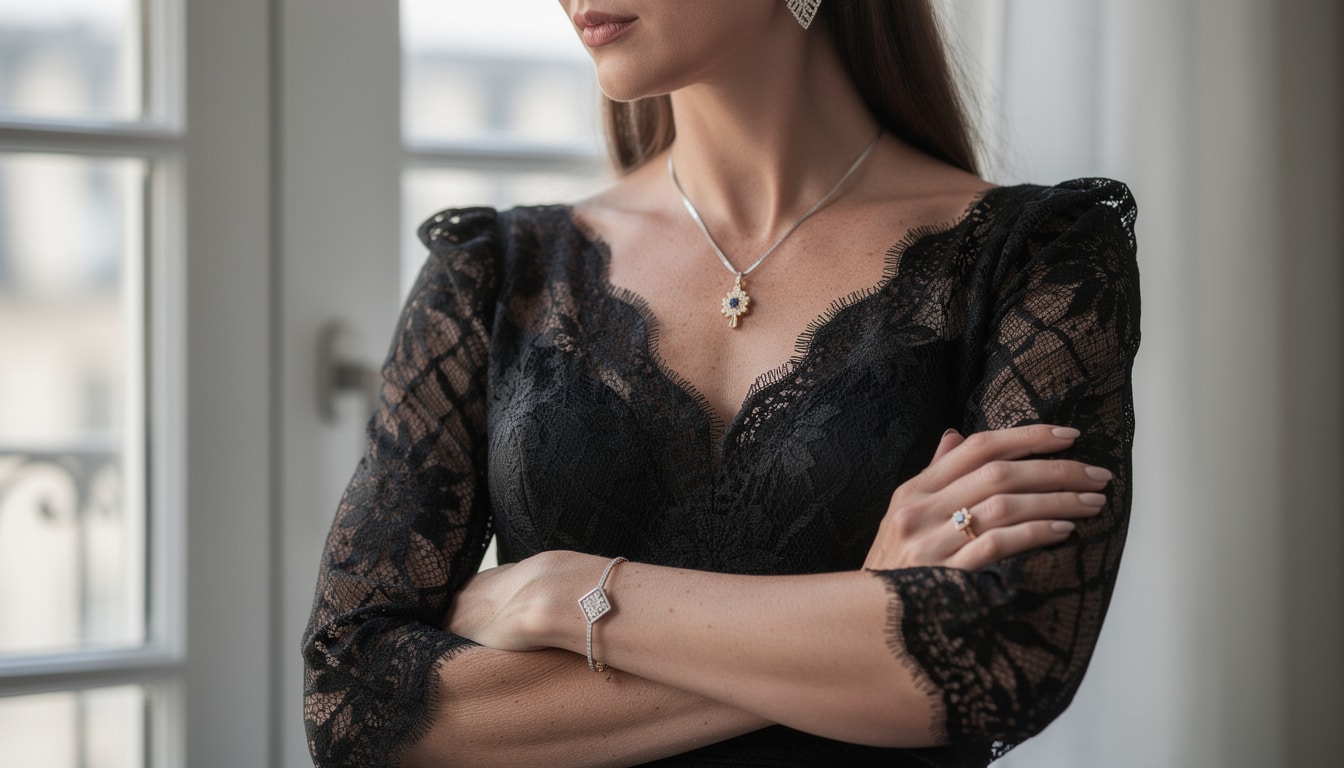 découvrez comment choisir les bijoux parfaits pour accompagner une robe en dentelle noire, en fonction de votre style personnel et de l'occasion.