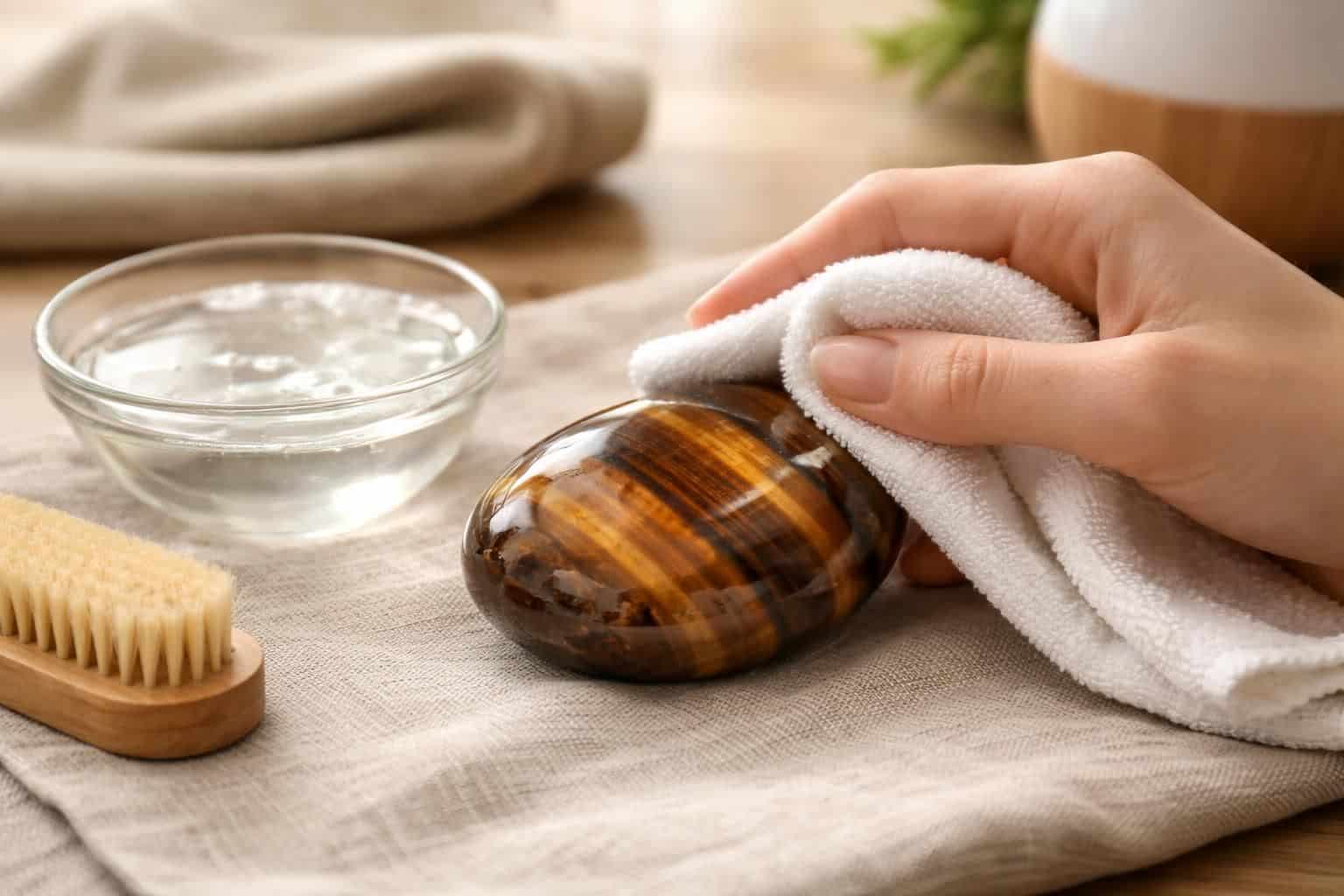 découvrez des méthodes spécifiques et efficaces pour nettoyer votre pierre œil de tigre, en préservant sa beauté et ses propriétés naturelles.