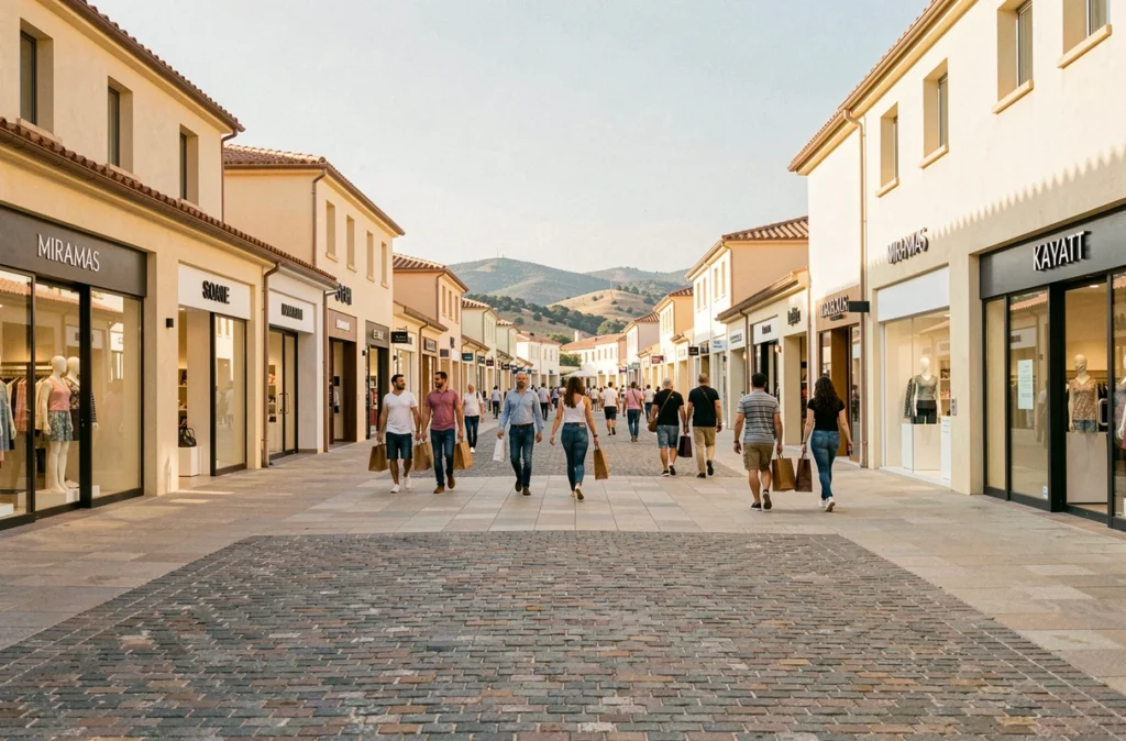 Le village de marques McArthurGlen Provence à Miramas avec ses boutiques de créateurs et ses allées piétonnes animées